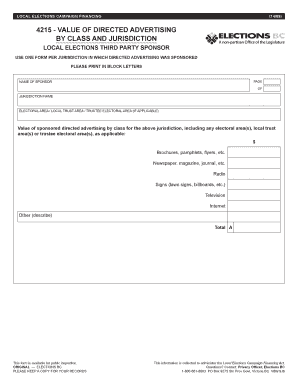 Local Elections Third Party Sponsor Form