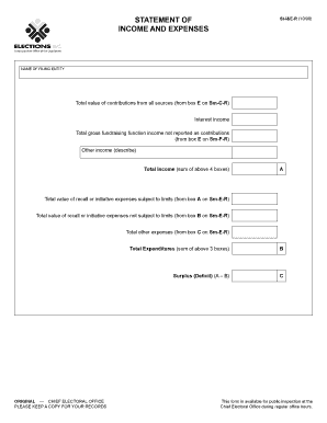 Statement of Income and Expenses