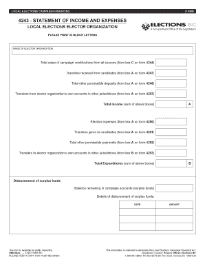 Local Elections Campaign Financing Statement