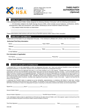 Health Savings Account Third Party Authorization Form