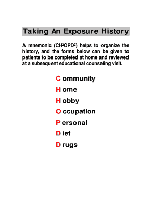Exposure History Form