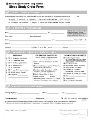 Florida Hospital Center for Sleep Disorders Sleep Study