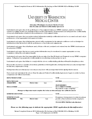 UWMC Data Security and Patient Confidentiality Agreement