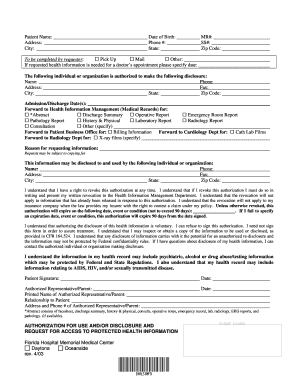 Authorization for Use and Disclosure of Protected Health Information