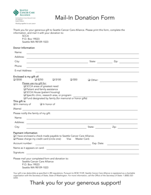 Mail-In Donation Form