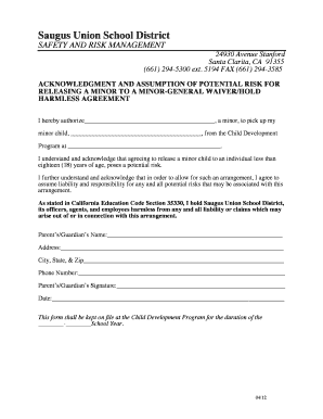 California Minor Release Waiver