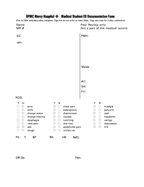 Medical Student ED Documentation Form
