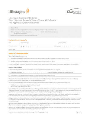 Lifestages KiwiSaver First Home Withdrawal Application