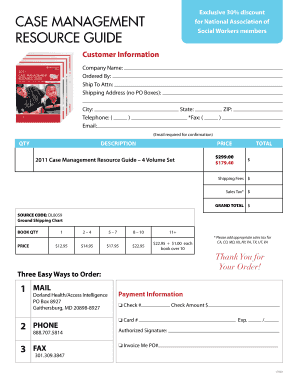 Case Management Resource Guide Order Form