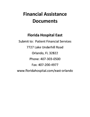 Florida Hospital Financial Assistance Application