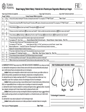 Breast Imaging Patient History Form