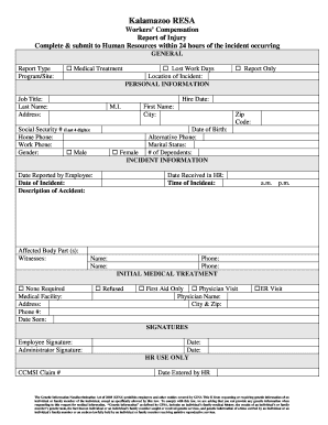 Workers' Compensation Injury Report