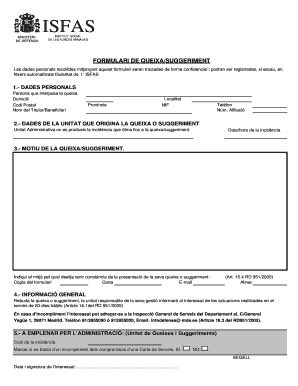 ISFAS Complaint/Suggestion Form