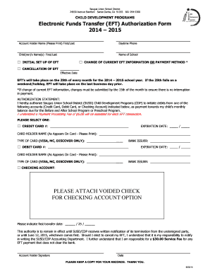 Electronic Funds Transfer Authorization Form