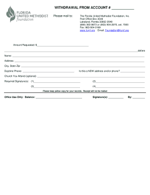 Withdrawal from Account Form