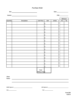 Purchase Order Form