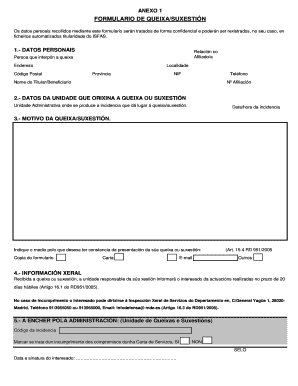 ISFAS Complaint Suggestion Form