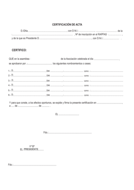 Certificación de Acta