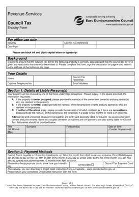 Council Tax Enquiry Form