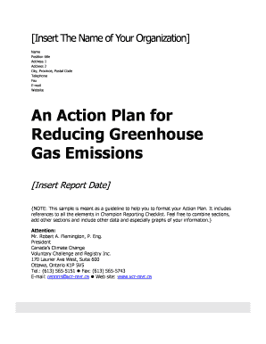 Canada's Climate Change Action Plan Template