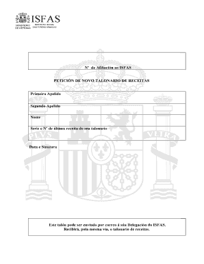 PETICIÓN DE NOVO TALONARIO DE RECEITAS