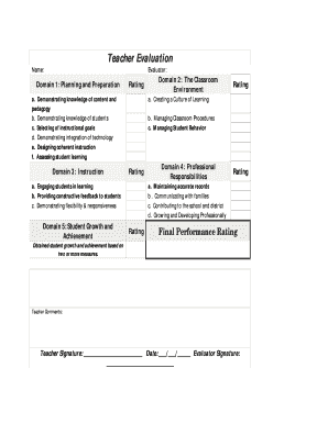 Teacher Evaluation Form