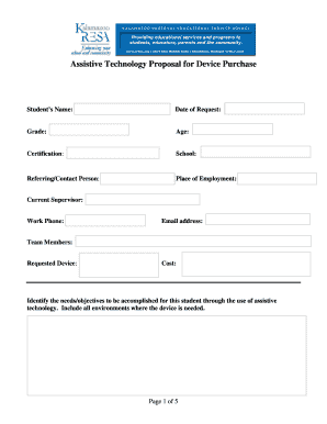 Assistive Technology Proposal for Device Purchase