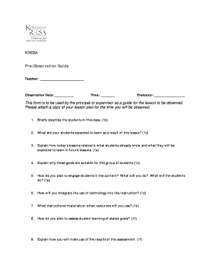 KRESA Teacher Observation Guide