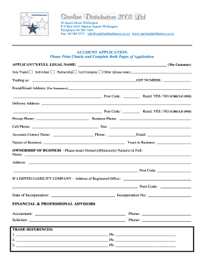 Account Application Form