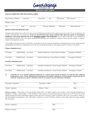 Beneficiary Designation Form