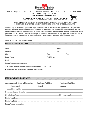 Dog Adoption Application