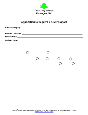 Lebanon Passport Application Form