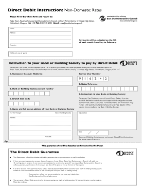 Direct Debit Instruction for Non-Domestic Rates