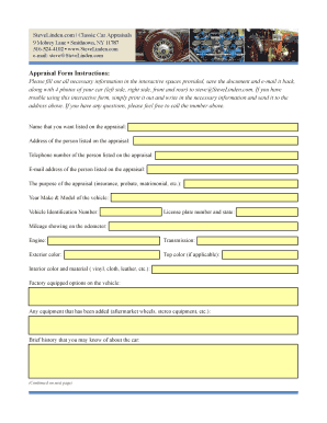 Classic Car Appraisal Form