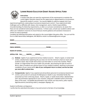 L HIGHER EDUCATION GRANT AWARD APPEAL FORM - lummi-nsn