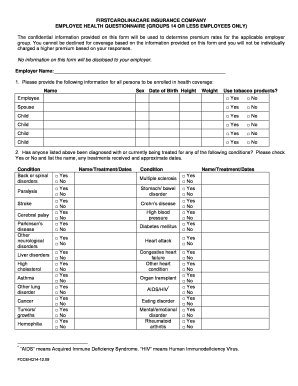 Employee Health Questionnaire