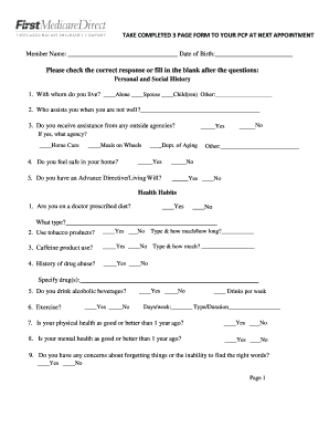 Health Risk Assessment Form