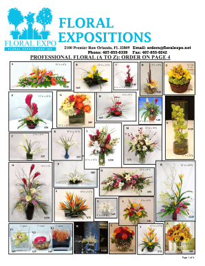 Floral Expo Order Form