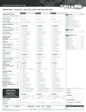 Breakfast Pita Order Form