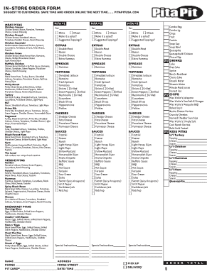 In-Store Order Form