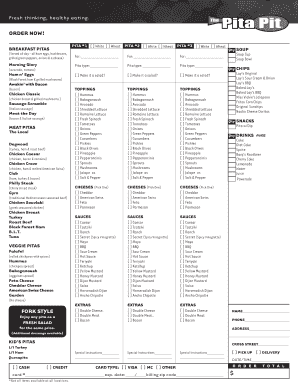 Breakfast Pita Order Form