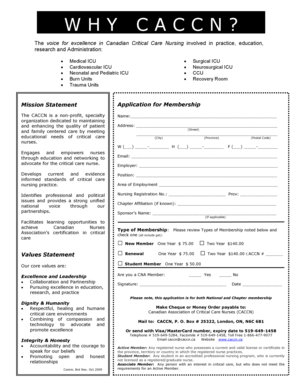 Canadian Association of Critical Care Nurses Membership Application
