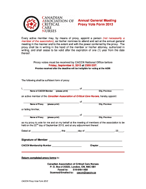 CACCN Proxy Vote Form 2013