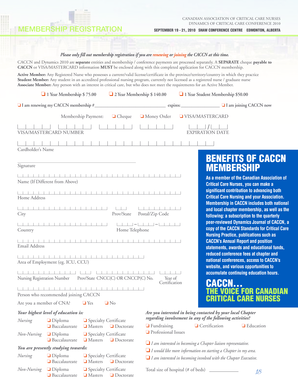 Canadian Association of Critical Care Nurses Membership Registration