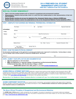 Medical Student Membership Application