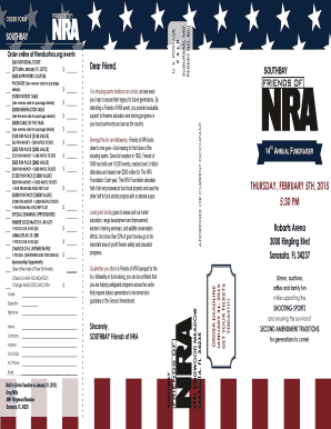 Friends of NRA Event Order Form