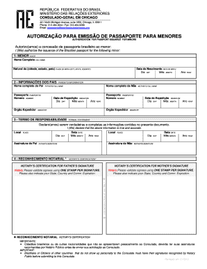 Autorização para Emissão de Passaporte para Menores