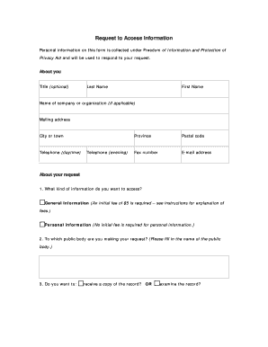 Request to Access Information