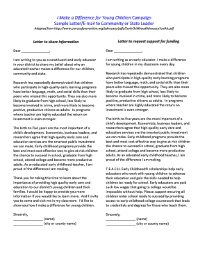 Letter to Community or State Leader