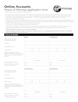 Virgin Money Power of Attorney Application